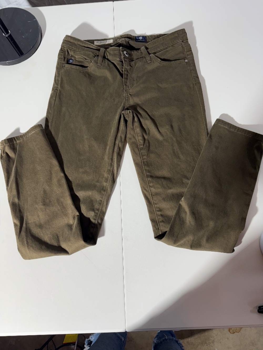 AG Adriano Goldschmied The Stevie Ankle Slim Straight Jeans Olive 25R